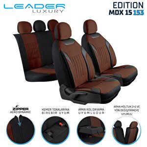 Seat Leon X-perience Lüx Deri Detaylı Tay Tüyü Oto Koltuk Kılıfı Ön Arka Takım Edition Serisi Tarçın Tarçın