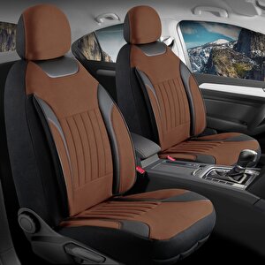 Hyundai Accent Admire Lüx Deri Detaylı Tay Tüyü Oto Koltuk Kılıfı Ön Arka Takım Edition Serisi Tarçın Tarçın