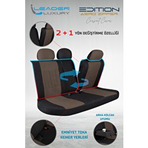 Hyundai Accent Admire Lüx Deri Detaylı Tay Tüyü Oto Koltuk Kılıfı Ön Arka Takım Edition Serisi Tarçın Tarçın
