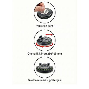 Audi A6 Sedan  Dönebilen Numaratörlü Araç İçi Telefon Tutucu Siyah Fsr