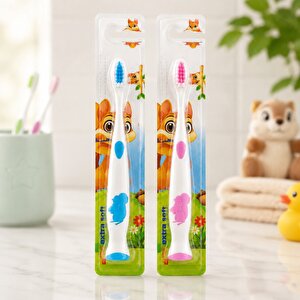 Kids Ekstra Soft Çocuk Diş Fırçası 2 Adet Tekli Ambalajlı Karışık Renk
