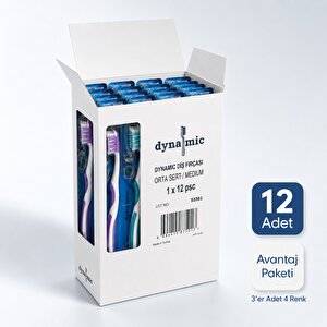 Premium Care Medium Orta Diş Fırçası 12 Adet Tekli Ambalajlı Karışık Renk