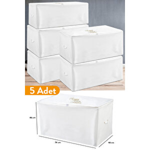 5 Adet - Büyük Boy Beyaz Hurç - 74 X 46 X 46 Cm