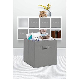 Dolap Içi Çamaşır Oyuncak Düzenleyici Katlanır Saklama Kutusu 30x30x30cm - Antrasit