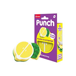 Punch Limon Kokulu Çizmez Sünger, Çok Yönlü, Mutfak, Banyo, Dış Mekan Kullanımına Uygun
