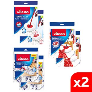 Turbo Temizlik Seti 6 Lı Mikrofiber Yedek Paspas Paketi (klasik + 2in1 + 3in1)