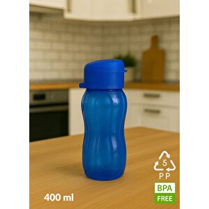 Bpa Free 400 Ml Su Şişesi – Kokusuz, Akıtmaz, Pp-5 Suluk, Spor Ve Okul Kullanımı, Mavi Mavi