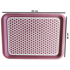 Kaydırmaz Tabanlı Servis Tepsi Sunum Tepsisi Orta Boy-1136-01 Bordo,yeşil