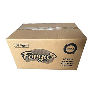 Foryu İçten Çekme Cimri Small Beyaz Rulo Tuvalet Kağıdı - 4 Kg - 2 Kat - 12 Adetlik Koli