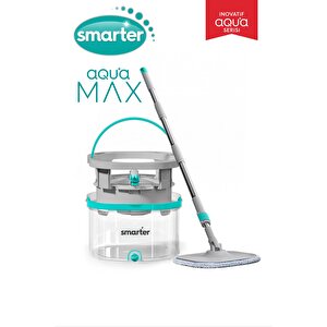 Aqua Max Özel Seri̇ Şeffaf Temiz & Kirli Suyu Ayırma Çift Kova Temizlik Seti Mop Paspas