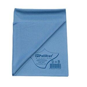 Polikur Mikrofiber Sık Dokulu Cam Temizlik Bezi - Mavi - 40x50 Cm. - 3 Adet