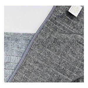 Miss Clean Mikrofiber Kareli Yüzey Cam Temizlik Bezi 40x40 Cm Süper Emici - Gri - 3'lü
