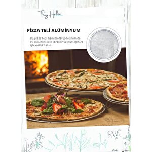 2li Set Pizza Tepsisi Alüminyum Pizza Teli Lahmacun Tepsisi 28 Cm