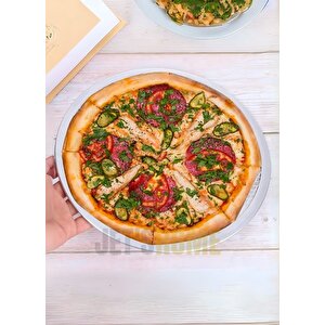 2li Set Pizza Tepsisi Alüminyum Pizza Teli Lahmacun Tepsisi 33 Cm