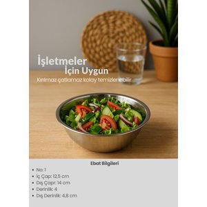 6\'lı Set Sağlıklı Paslanmaz Çelik Kase - Çok Yönlü Çorba, Salata Ve Meyve Kabı 350 Ml No 1
