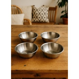 4\'lü Set Sağlıklı Paslanmaz Çelik Kase - Çok Yönlü Çorba, Salata Ve Meyve Kabı 350 Ml No 1