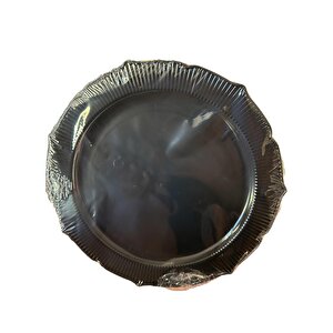 Kullan At Parti Davet Sunum Servis Plastik Sert Mika Tabak - 26 Cm. - Siyah - 6 Adetlik Paket