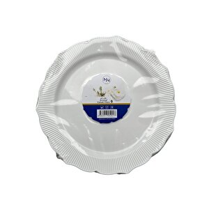 Kullan At Parti Plastik Sert Mika Tabak - 26 Cm. - Beyaz - 6 Adetlik Paket