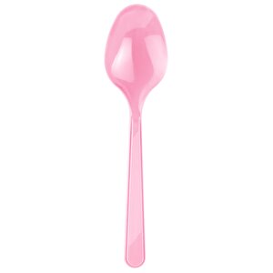 Omeyva 23 Cm. Plastik Mika Pembe Sorfa Piknik Seti - 12 Kişilik Tabak Çatal Kaşık Takımı