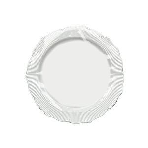 Omeyva Davet Parti Sunum Doğum Günü Beyaz Renkli Sert Plastik Mika Tabak - 22 Cm. - 6 Adetlik 10 Paket