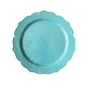 Omeyva Davet Parti Sunum Doğum Günü Turkuaz Renk Sert Plastik Mika Tabak - 22 Cm. - 6 Adetlik Paket
