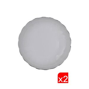 Bone Luz Platin Fileli Çukur Tabak 20cm 2 Li