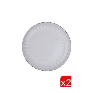 Bone Luz Platin Fileli Pasta Tabağı 21cm 2 Li