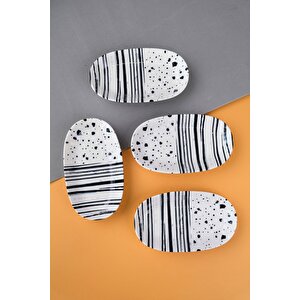 Tabak Evi Porselen Sidereal Oval Kayık Tabak 19x11x2,50cm 4 Parça