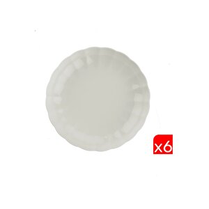Bone Luz Krem Çukur Tabak 20cm 6 Lı