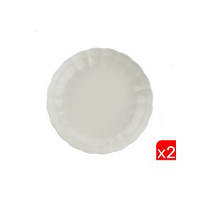Bone Luz Krem Çukur Tabak 20cm 2 Li