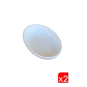 Bone Luz Krem Oval Kayık 14,5x10x3,5cm 2 Li Bnlzf15oks00