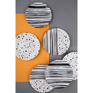 Tabak Evi Porselen Sidereal Karma Pasta Tabağı Seti 19,50cm 6 Kişilik 6 Parça