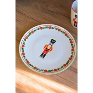 Tabak Evi Porselen Kurşun Asker Pasta Tabağı Yeşil Fileli 20,50cm