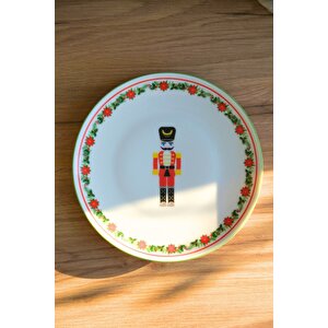 Tabak Evi Porselen Kurşun Asker Pasta Tabağı Yeşil Fileli 20,50cm