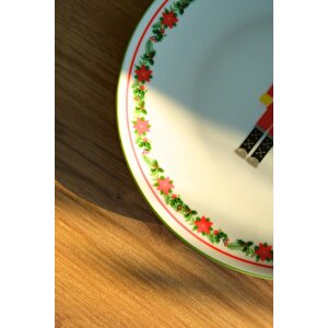 Tabak Evi Porselen Kurşun Asker Pasta Tabağı Yeşil Fileli 20,50cm