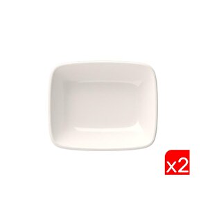 Tabak Evi Porselen Quadro Dikdörtgen Kayık Tabak 14x9,8cm 2 Li