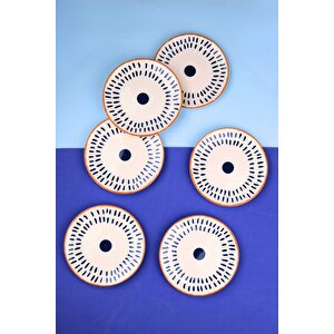 Tabak Evi Porselen Spotty Pasta Tabağı 19,50cm Sp3 6 Kişilik 6 Parça