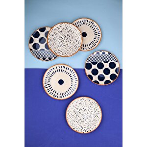 Tabak Evi Porselen Spotty Karma Pasta Tabağı Seti 19,50cm 6 Kişilik 6 Parça