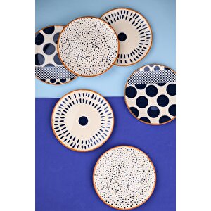 Tabak Evi Porselen Spotty Karma Pasta Tabağı Seti 19,50cm 6 Kişilik 6 Parça