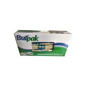 Burpak Jelatinli Tahta Ahşap Bambu Karıştırıcı Çubuk Kaşık - 12 Cm. - 200 Adetlik Paket