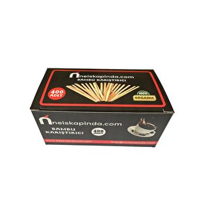 Omeyva Organik Tahta Ahşap Bambu Çay Kahve Karıştırıcı Çubuk - 10 Cm. - 400 Adetlik 24 Paket - Koli