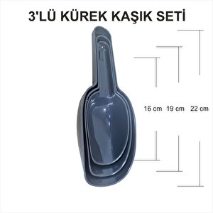 Büyük Kavanoz Kase Aktar Kutusu İçin 3 Boy Kırılmaz Kürek Kaşık Kepçe Seti Baharatlık Aktariye Kiler Mutfak Gıda Toptancısı Gereçleri
