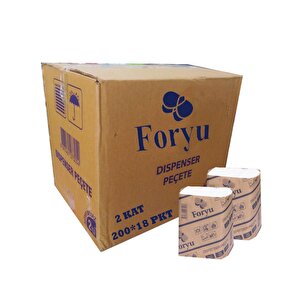 Foryu Masaüstü Dispenser Peçete - 2 Kat - 200 Adetlik 18 Paket / Koli
