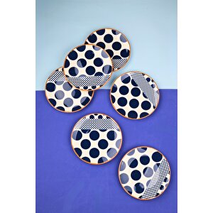 Tabak Evi Porselen Spotty Pasta Tabağı 19,50cm Sp2 6 Kişilik 6 Parça