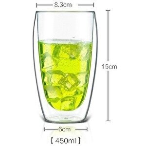 450 Ml Çift Camlı Bardak Çift Cidarlı Cam Bardak