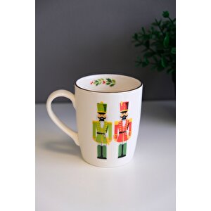Tabak Evi Porselen Altın Yaldızlı Kurşun Asker Kulplu Mug Kupa 9cm 220ml Tekli