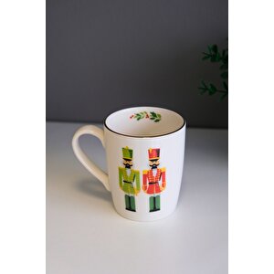 Tabak Evi Porselen Altın Yaldızlı Kurşun Asker Kulplu Mug Kupa 9cm 220ml Tekli
