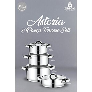 Astoria 8 Parça Paslanmaz Çelik Tencere Seti