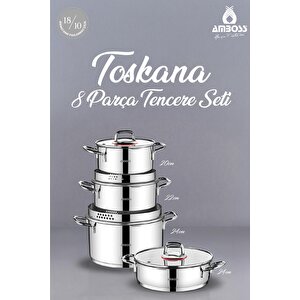 Toscana 8 Parça Paslanmaz Çelik Tencere Seti