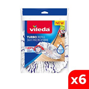 6 Paket Turbo 3in1 Extra Pedli Mikrofiber Yedek Paspas